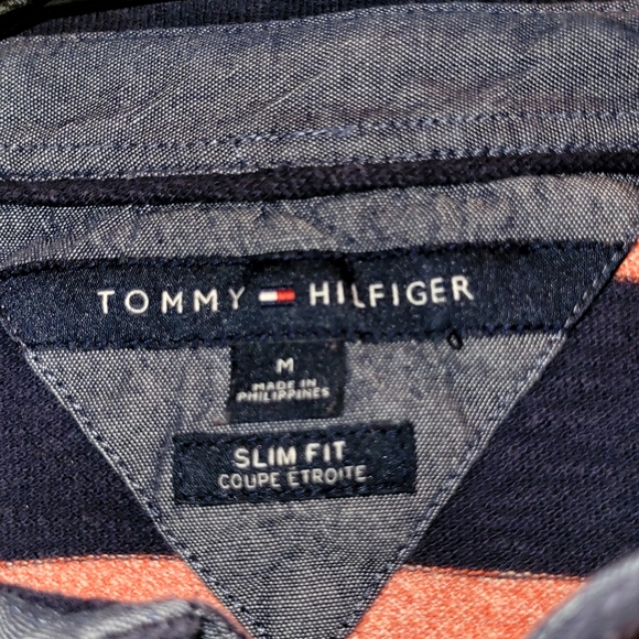 Tommy Hilfiger Slim Fit Striped Polo Shirt – Size M - Picture 6 of 12